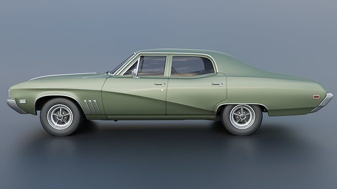 Buick Skylark 4 Door Sedan 1969 3D print model 4