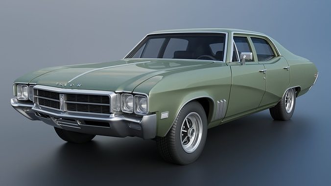 Buick Skylark 4 Door Sedan 1969 3D print model 3