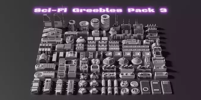 Sci-Fi Greebles Pack 3 3D model