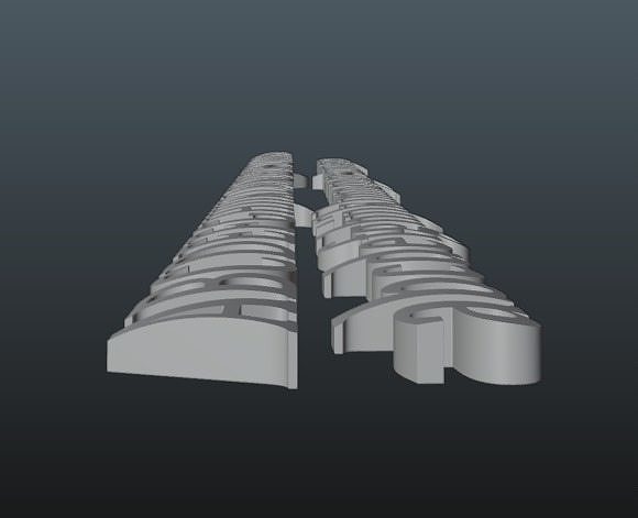 3D curved Letters 3D print model