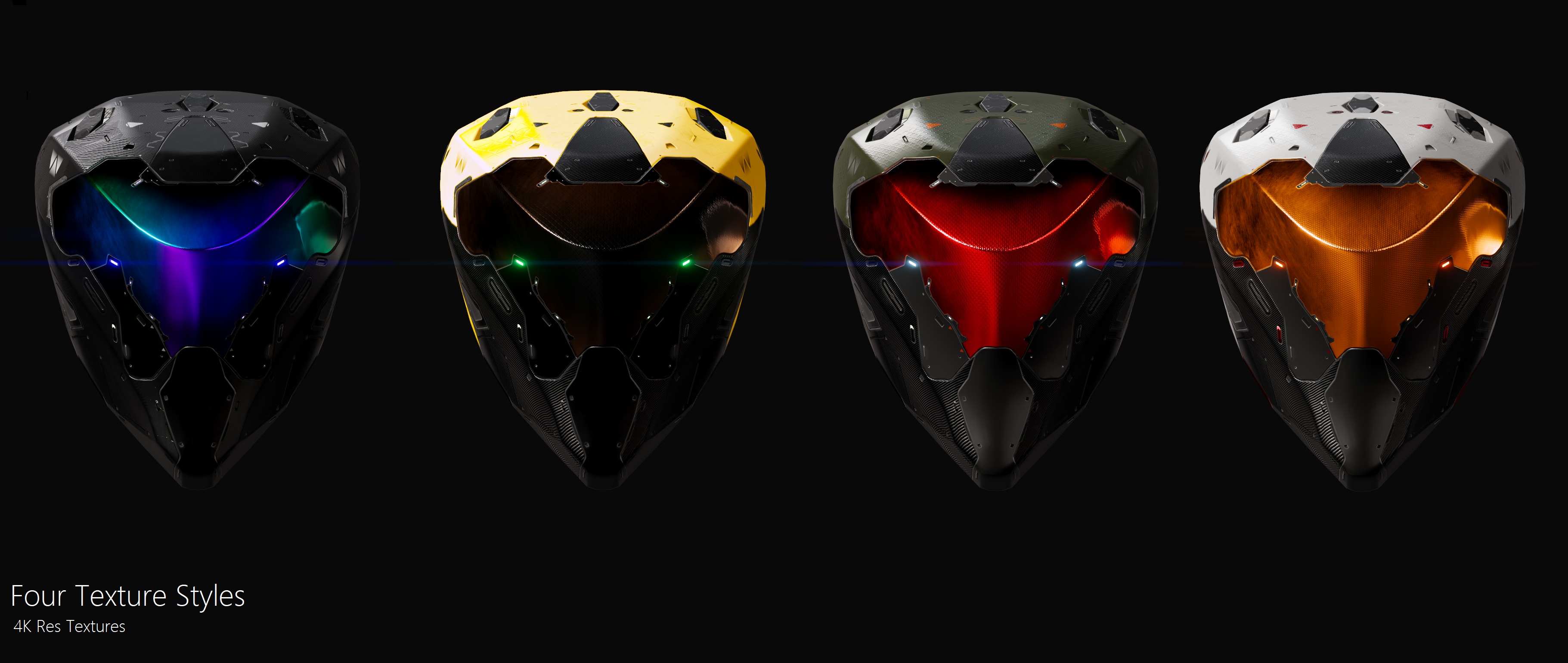 Sci-Fi Helmet Model - CG Ready Low-poly 3D model_1