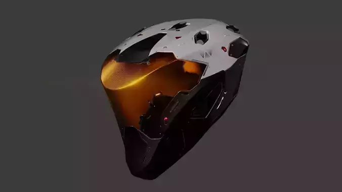 Sci-Fi Helmet Model - CG Ready Low-poly 3D model