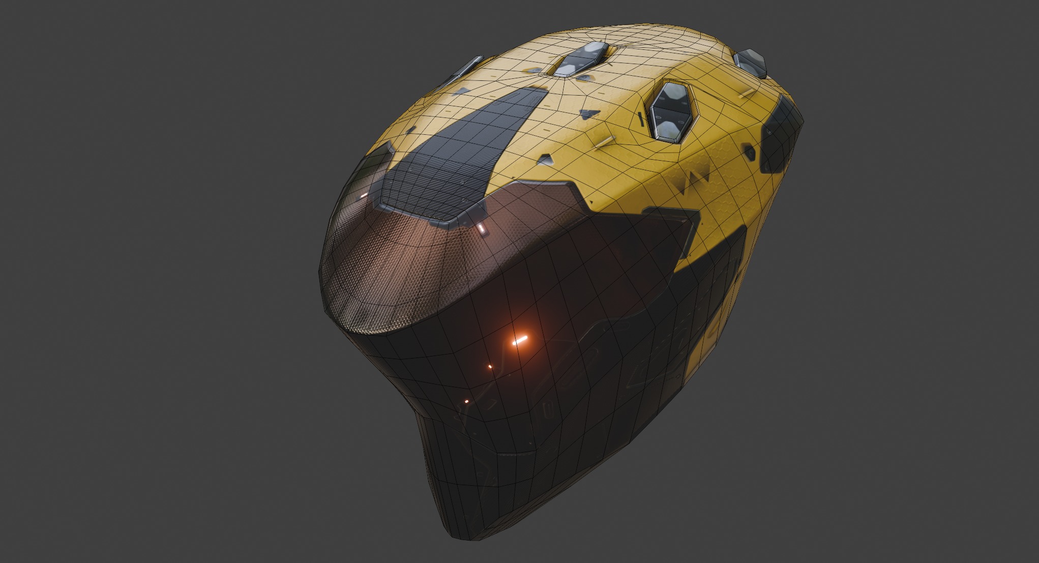 Sci-Fi Helmet Model - CG Ready Low-poly 3D model_2