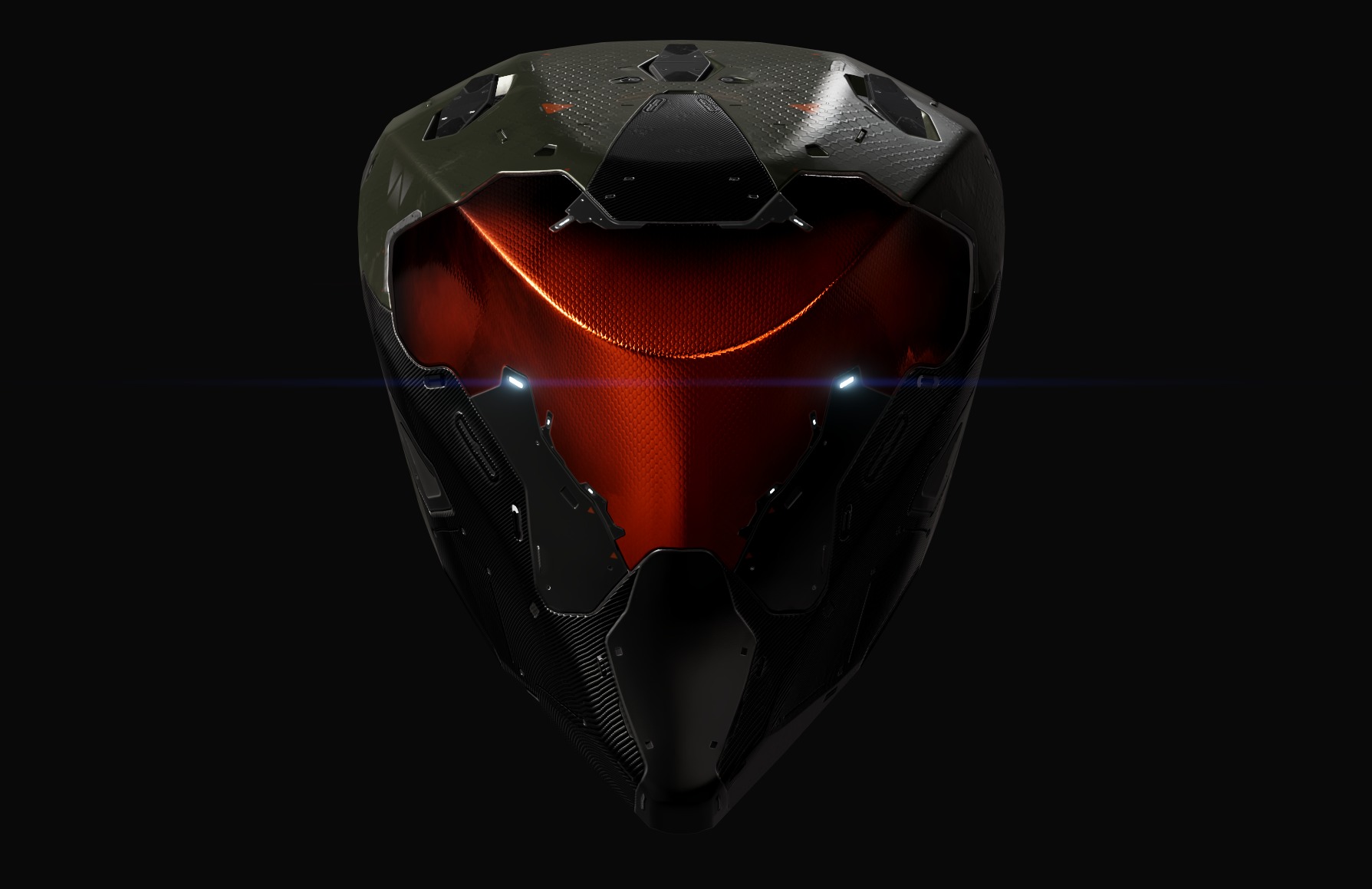 Sci-Fi Helmet Model - CG Ready Low-poly 3D model_9