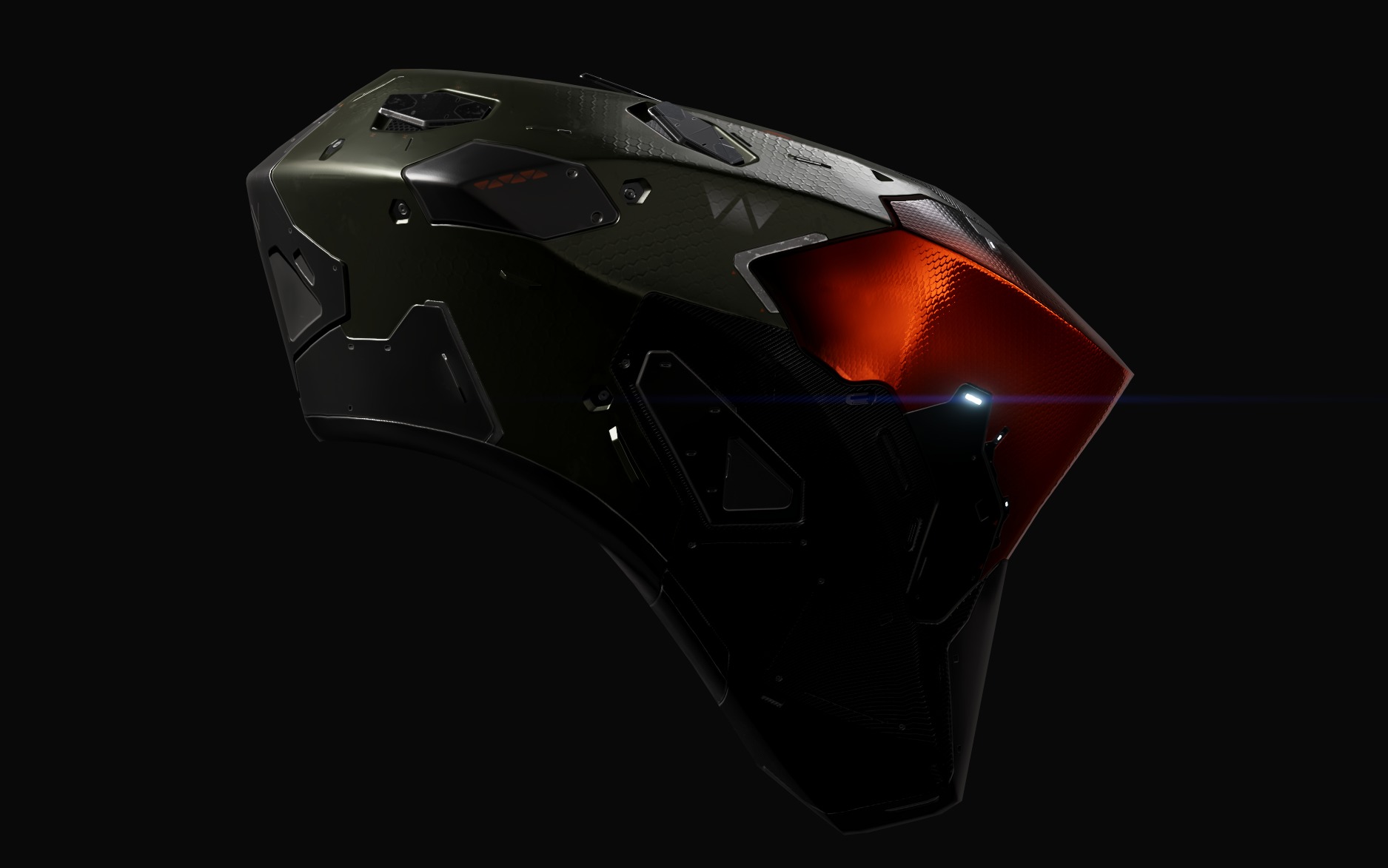 Sci-Fi Helmet Model - CG Ready Low-poly 3D model_5