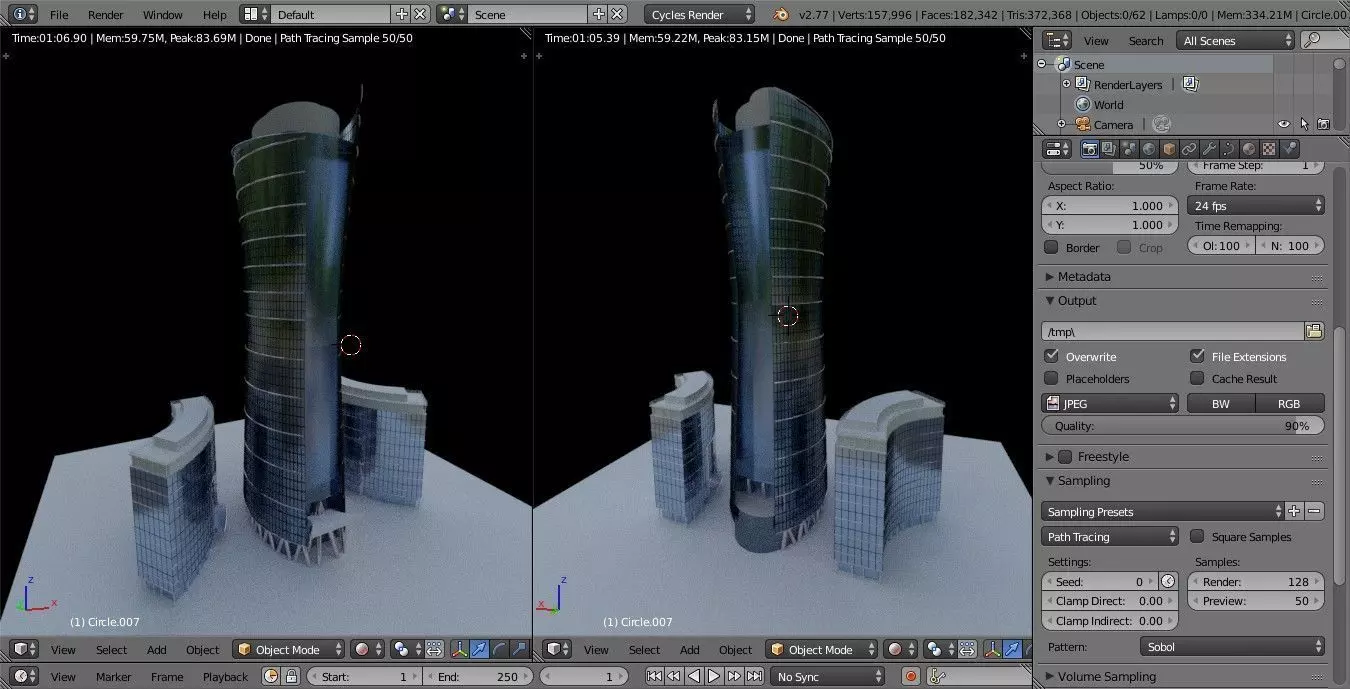 3D Model Warsaw Spire Simplified Skyscraper Tower 3D model_0