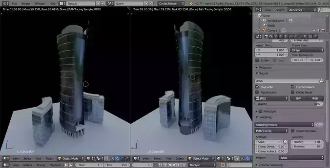 3D Model Warsaw Spire  Simplified Skyscraper Tower