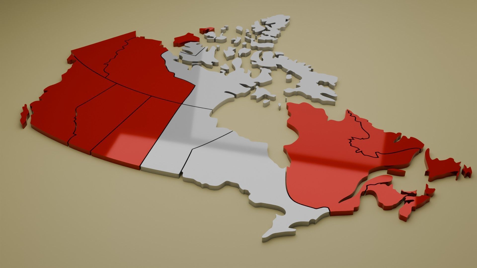 Canada map in 3D 3D model_1