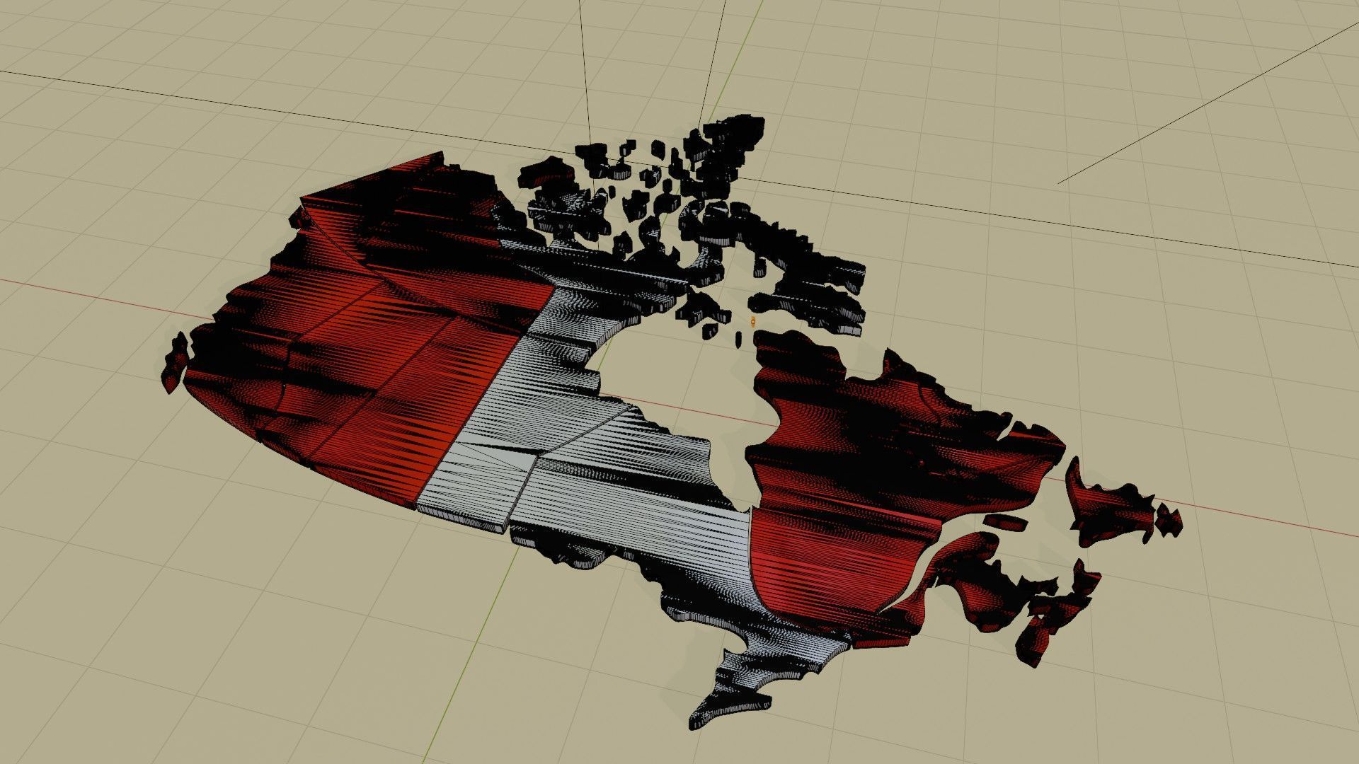 Canada map in 3D 3D model_5