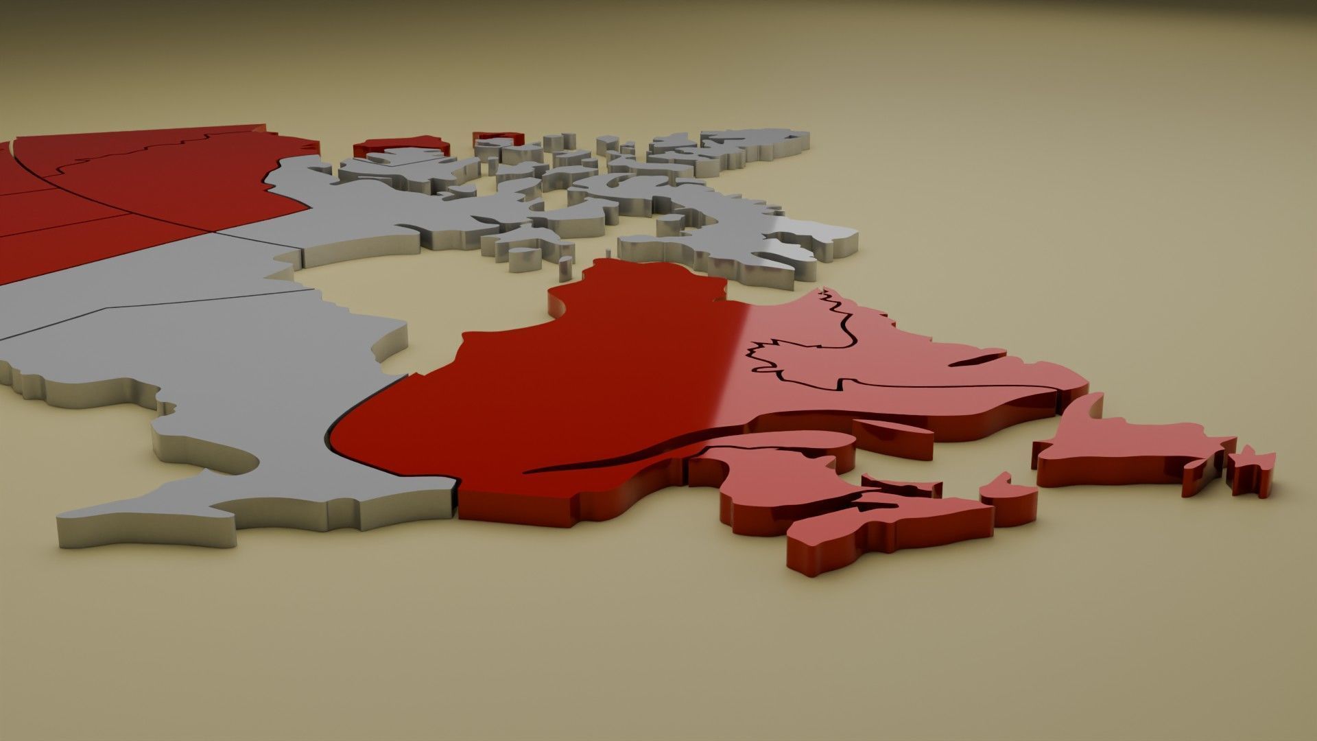 Canada map in 3D 3D model_2