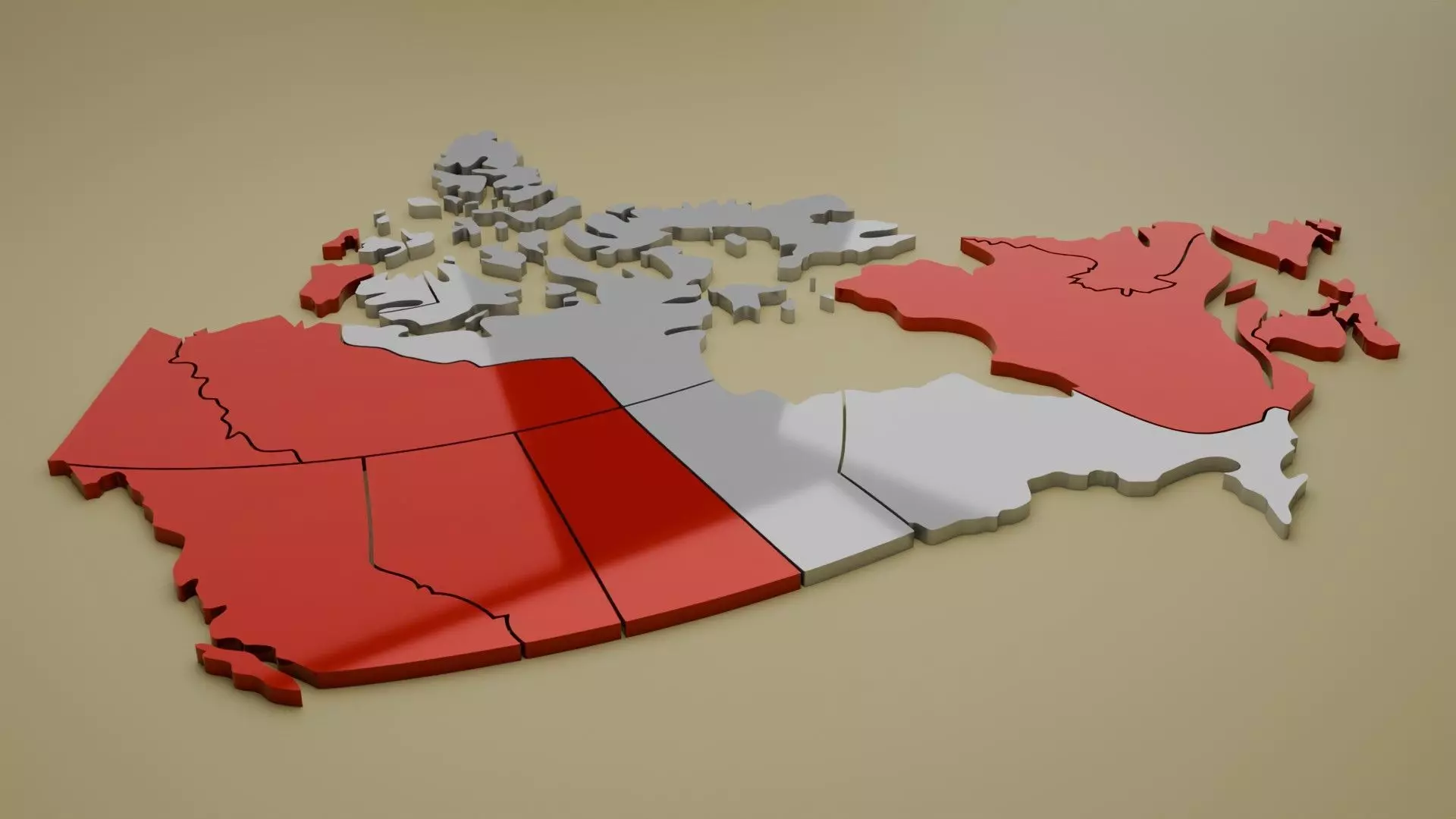 Canada map in 3D 3D model_0