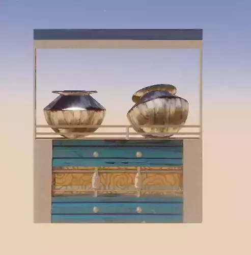 Biryani Counter With 2 Daigs