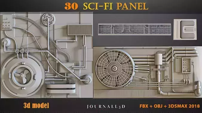 30 SCIFI  panels 3D model