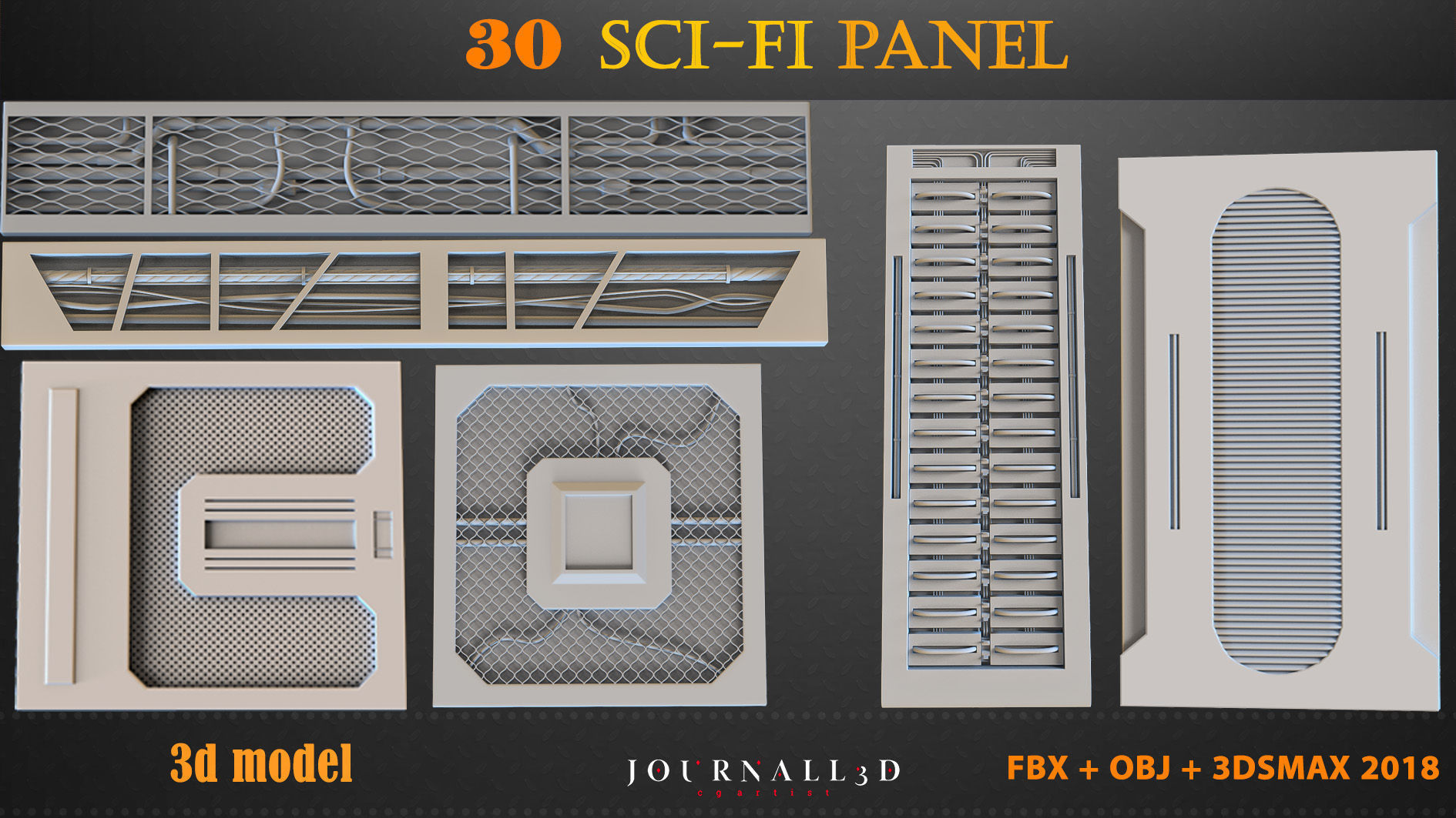30 SCIFI  panels 3D model_1
