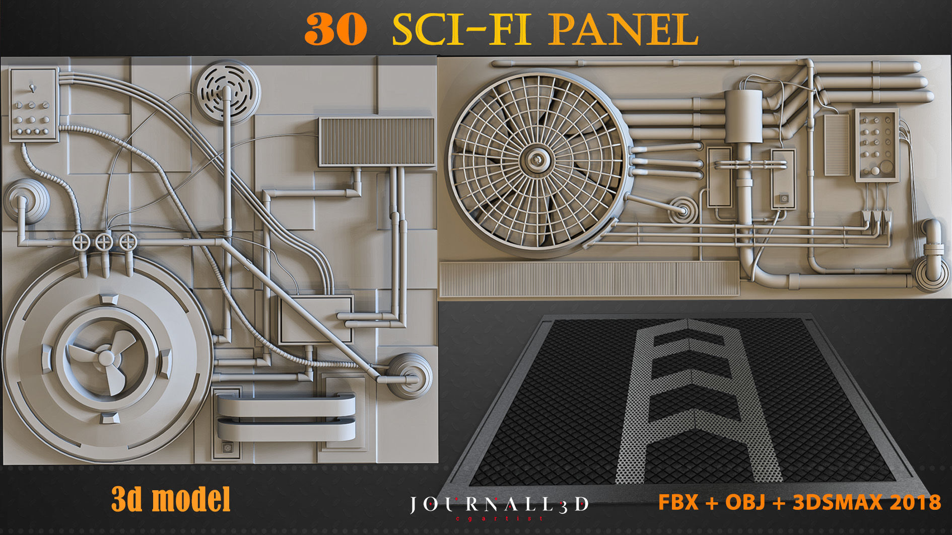 30 SCIFI  panels 3D model_2