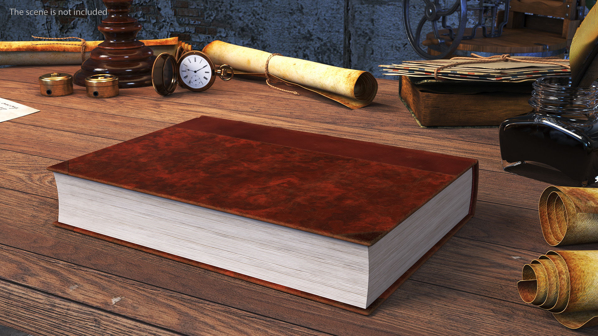 Hardcover Book Red English Text Rigged for Maya 3D model