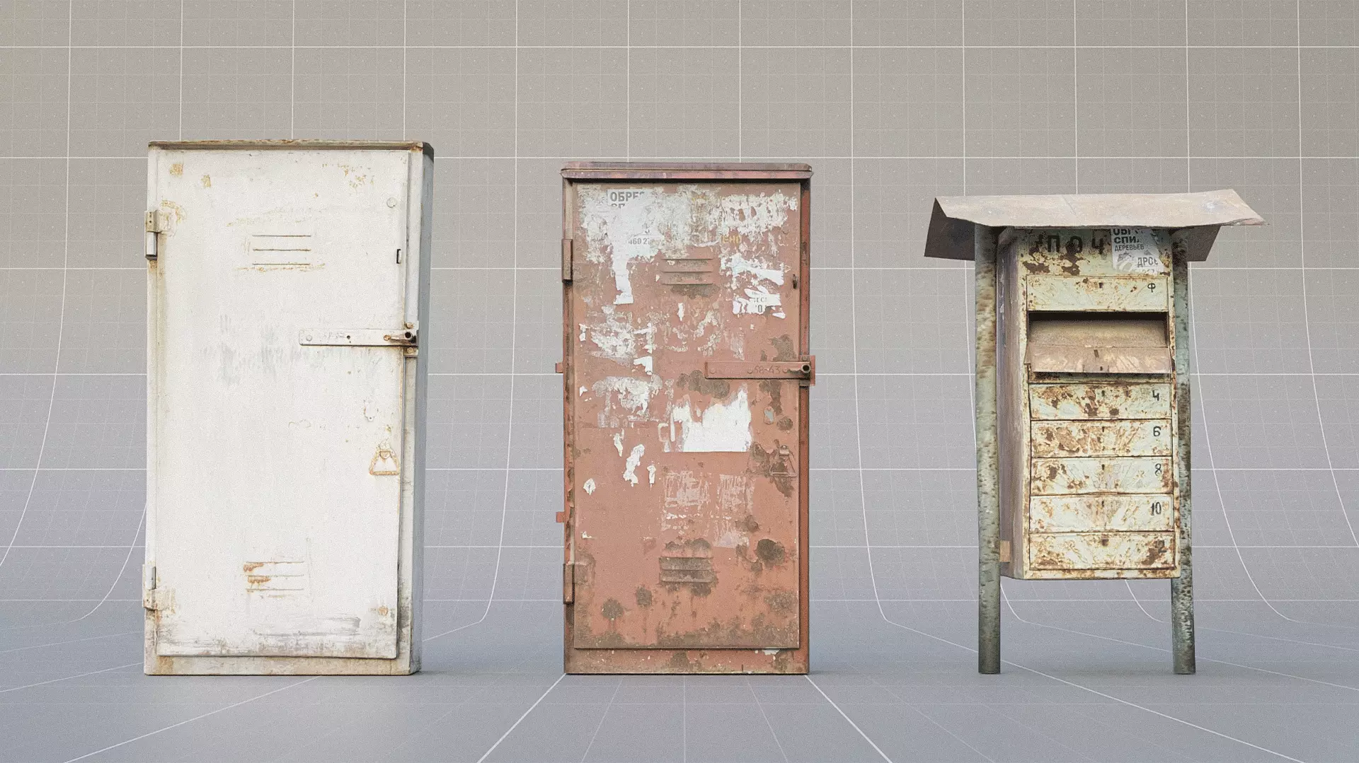 SKLAD - Roadside Vehicles Kit - Trucks Cars Signs Low-poly 3D model_4