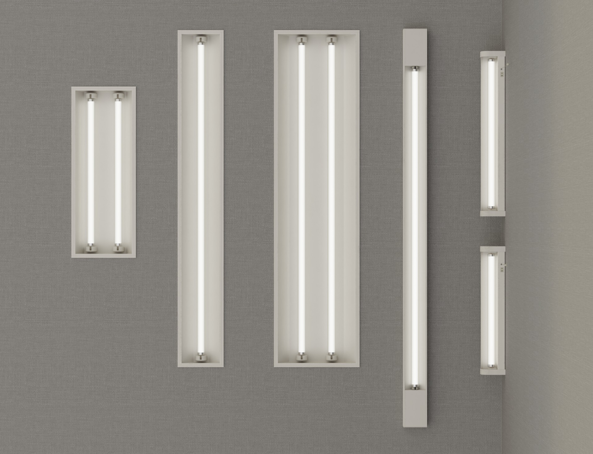 Fluorescent Lights-2 Low-poly 3D model_1