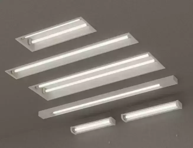 Fluorescent Lights-2 Low-poly 3D model
