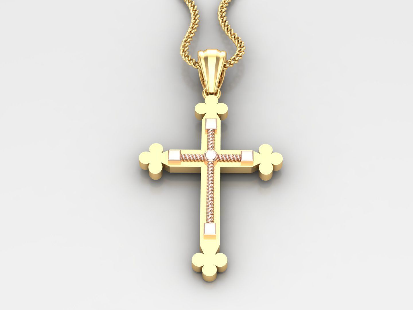 Jesus Christ Cross Pendant Print 4CP095 3D print model_3