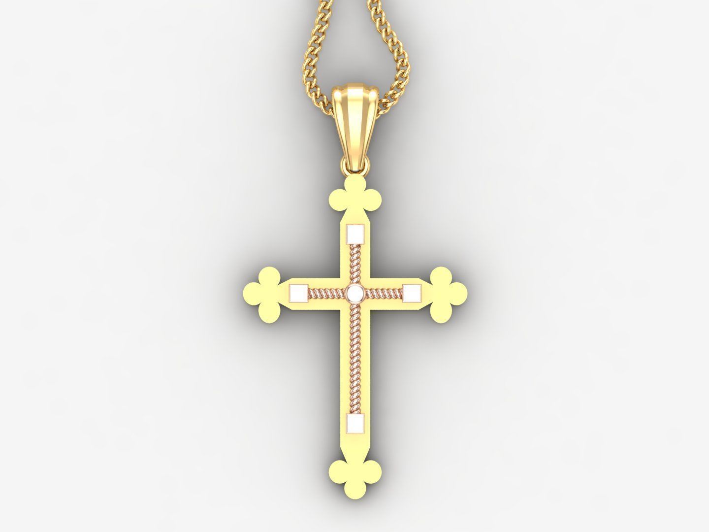 Jesus Christ Cross Pendant Print 4CP095 3D print model_4