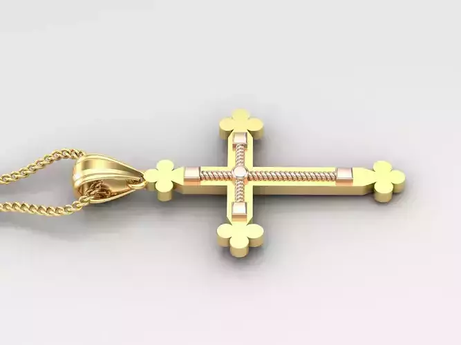 Jesus Christ Cross Pendant Print 4CP095