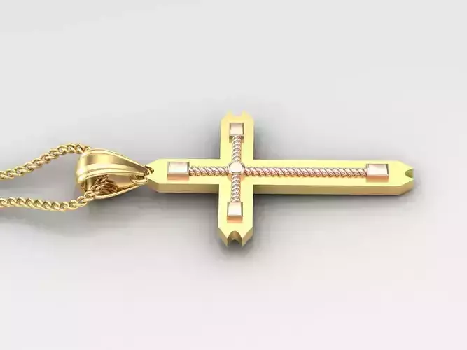 Jesus Christ Cross Pendant Print 4CP092