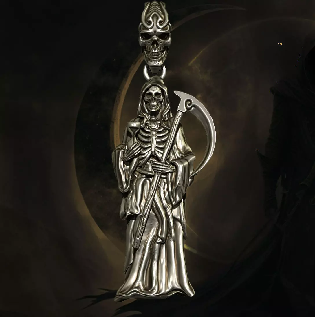 Grim Reaper Pendant 3D print model_0