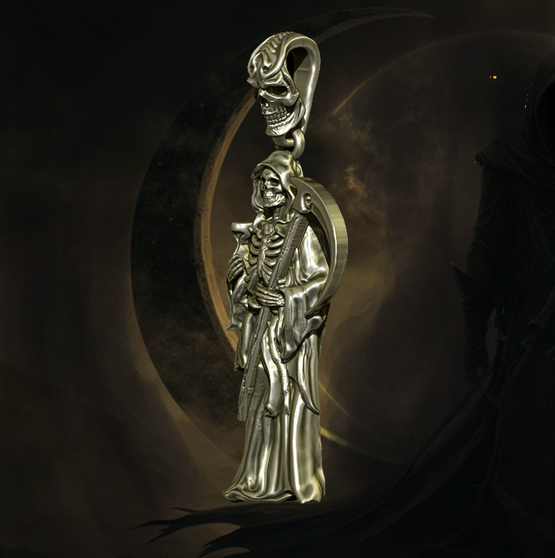 Grim Reaper Pendant 3D print model_1