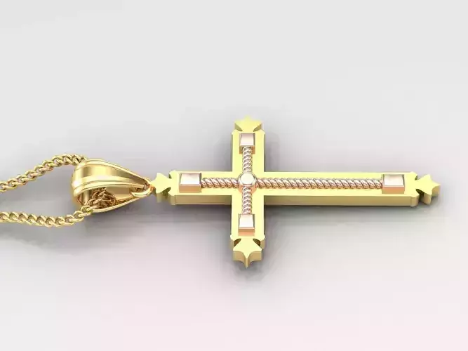 Jesus Christ Cross Pendant Print 4CP084