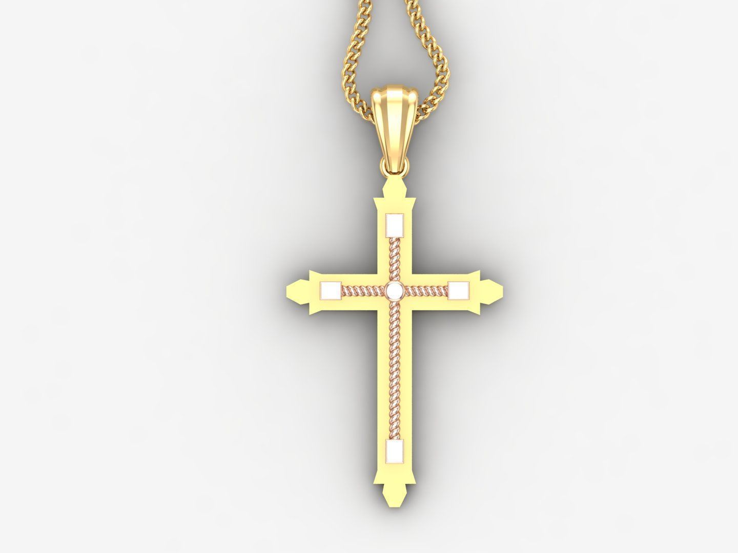 Jesus Christ Cross Pendant Print 4CP080 3D print model_4