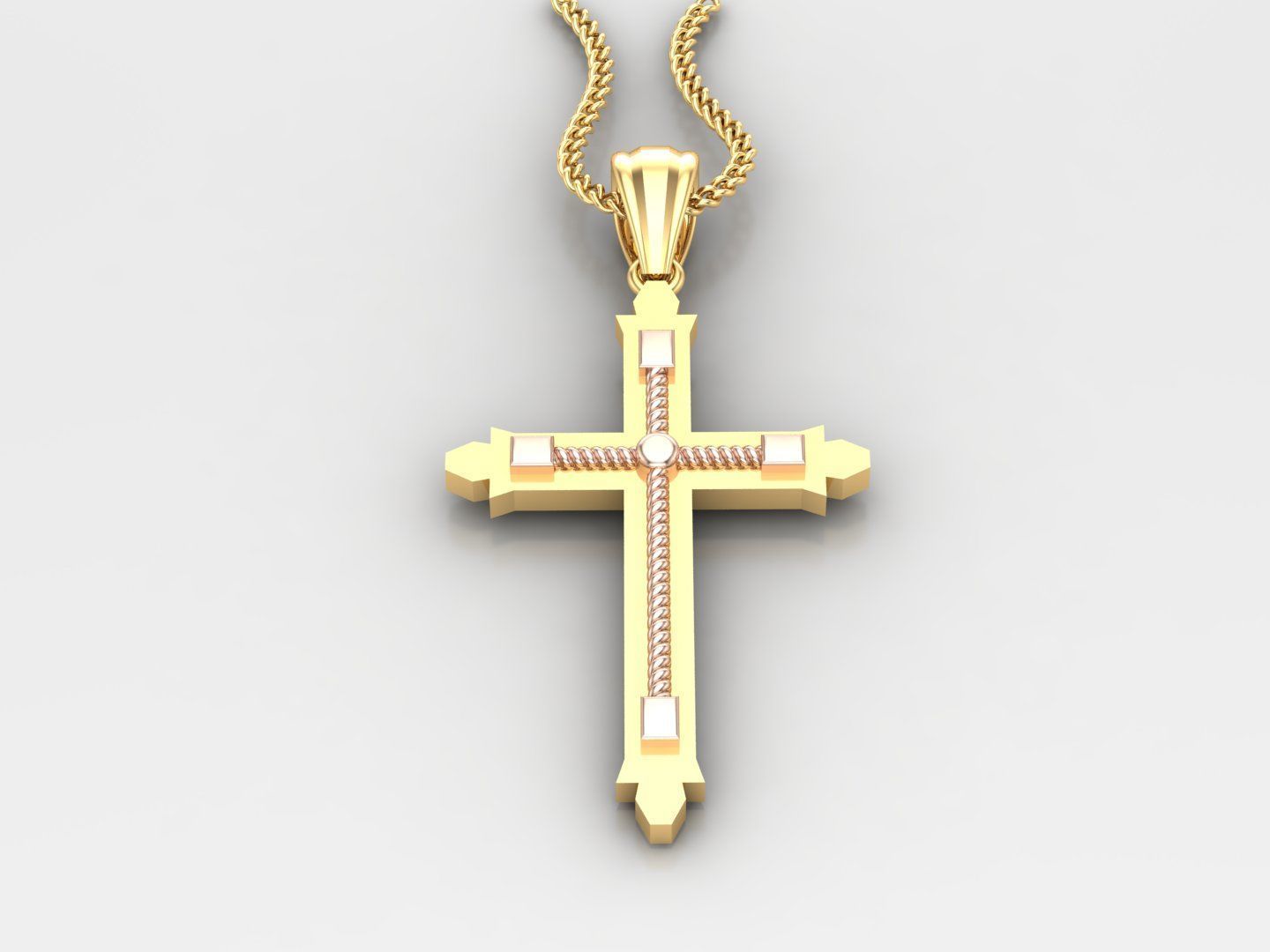 Jesus Christ Cross Pendant Print 4CP080 3D print model_3