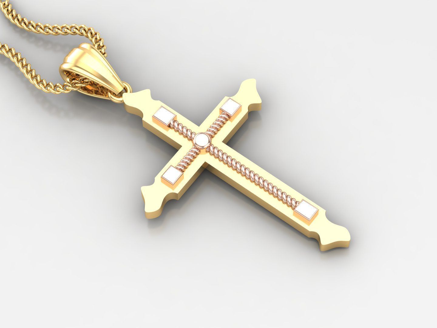 Jesus Christ Cross Pendant Print 4CP077 3D print model_2