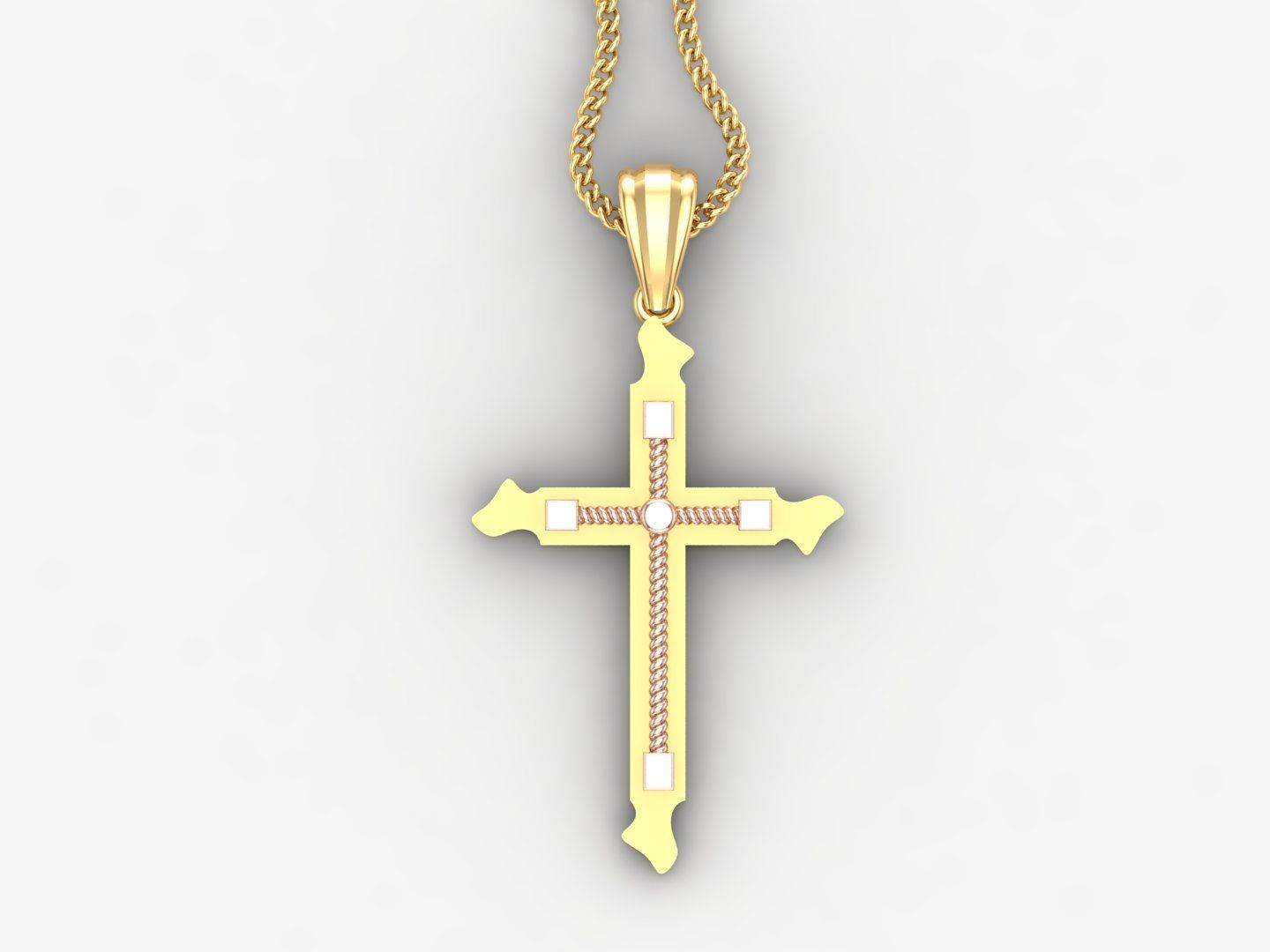 Jesus Christ Cross Pendant Print 4CP077 3D print model_4