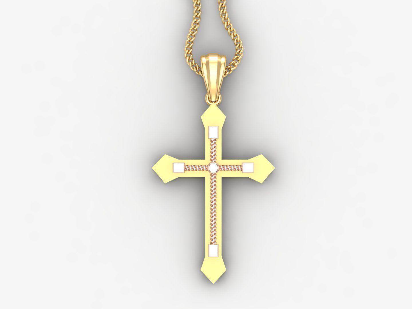 Jesus Christ Cross Pendant Print 4CP076 3D print model_4