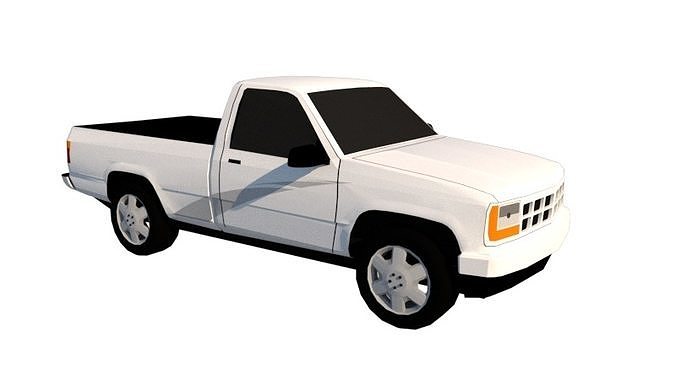 DODGE DAKOTA REGULAR CAB 3 9 1994 Low-poly 3D model