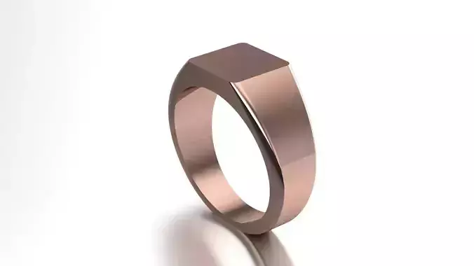 9mm Signet Ring Squareshape Pritable model 3dmodel US 7