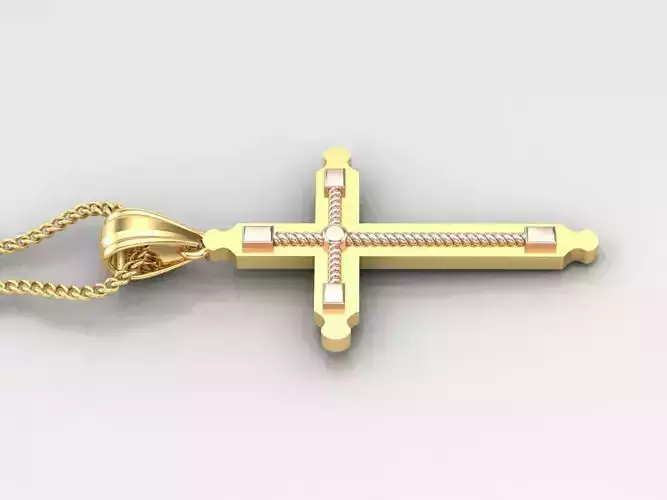 Jesus Christ Cross Pendant Print 4CP066