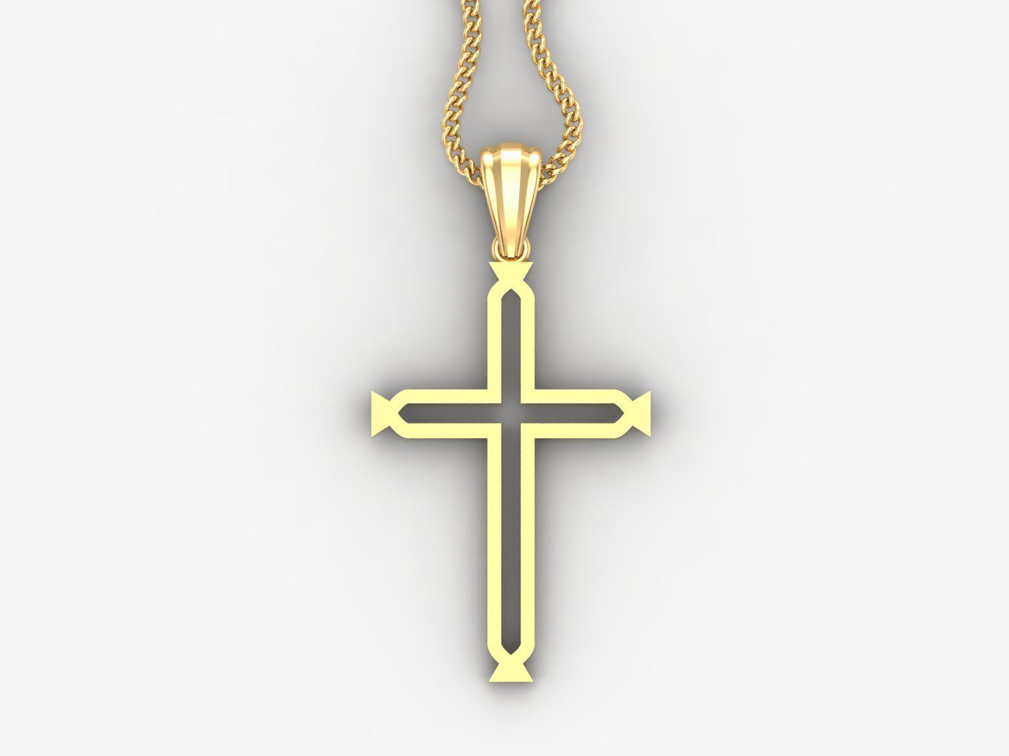 Jesus Christ Cross Pendant Print 4CP045 3D print model_4