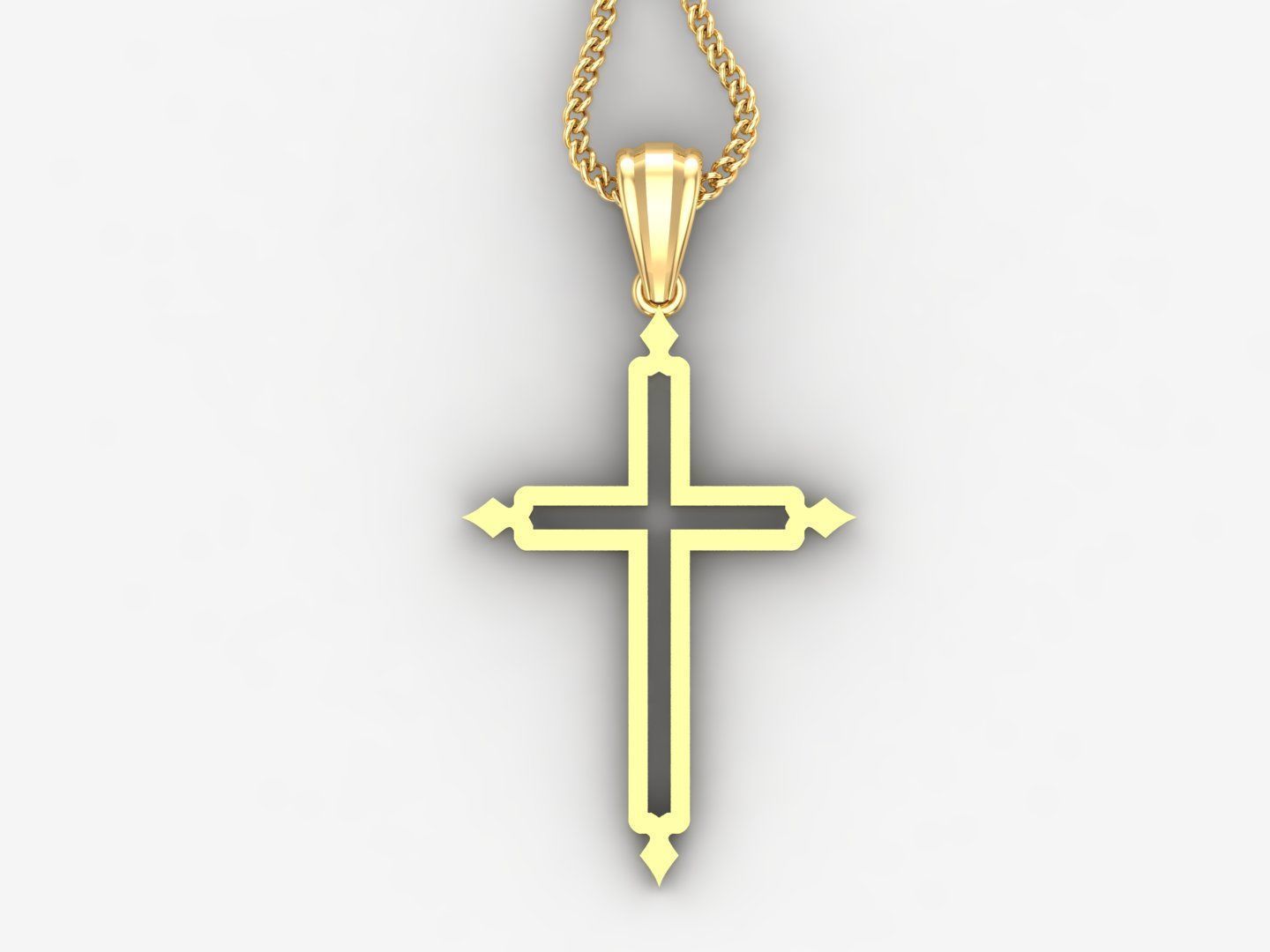 Jesus Christ Cross Pendant Print 4CP040 3D print model_4