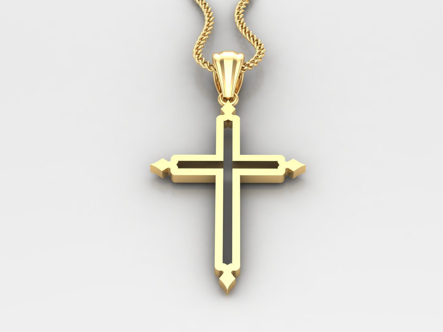 Jesus Christ Cross Pendant Print 4CP040 3D print model_3