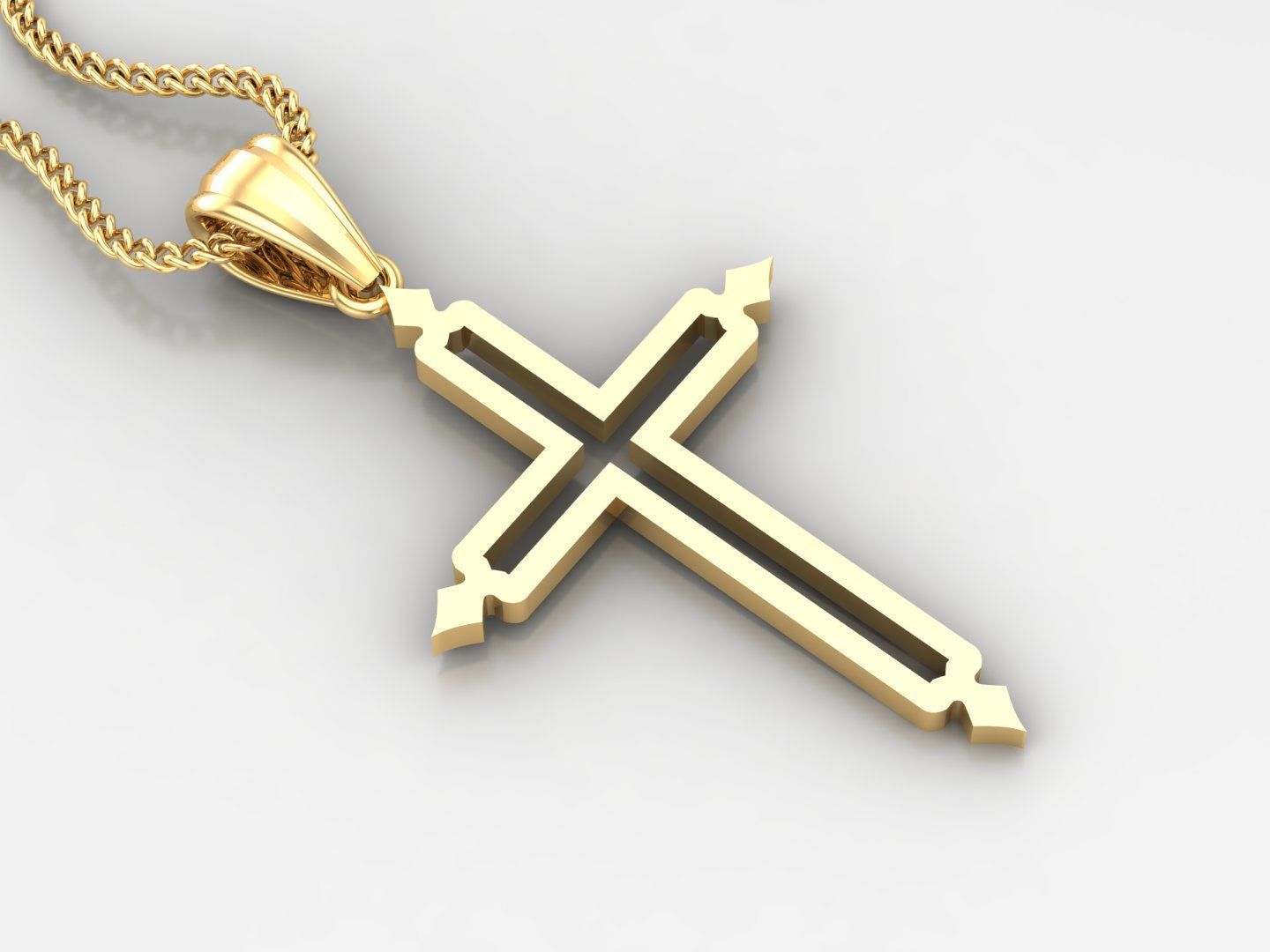 Jesus Christ Cross Pendant Print 4CP040 3D print model_2