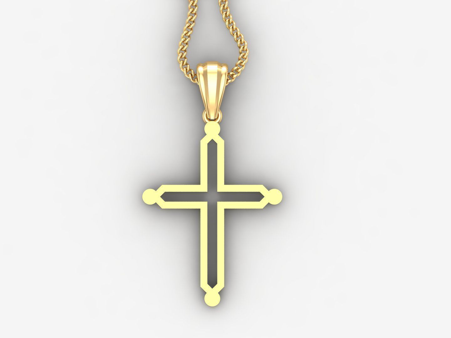 Jesus Christ Cross Pendant Print 4CP025 3D print model_4