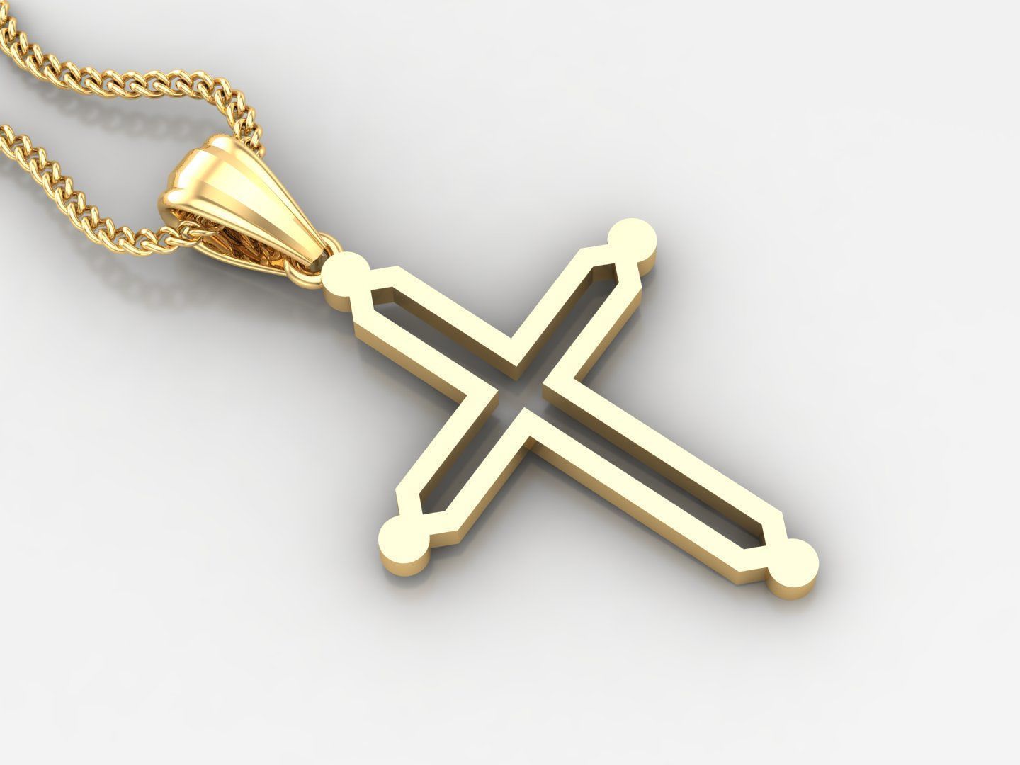 Jesus Christ Cross Pendant Print 4CP025 3D print model_2