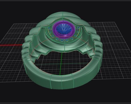 Wavy ring for men consists of bezel set center stone 3D print model_24