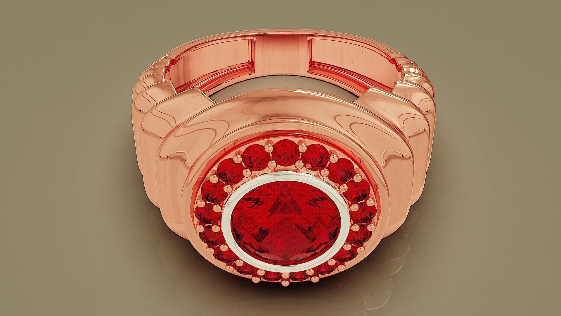 Wavy ring for men consists of bezel set center stone 3D print model_12