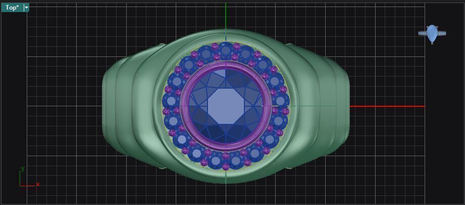 Wavy ring for men consists of bezel set center stone 3D print model_23