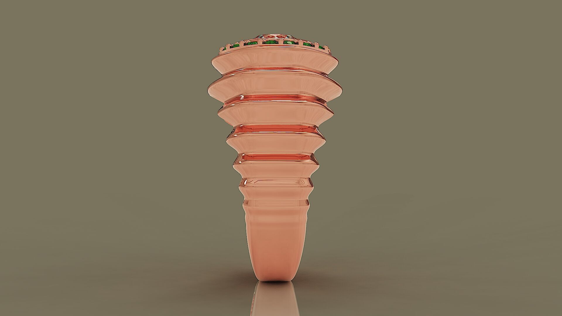 Wavy ring for men consists of bezel set center stone 3D print model_15