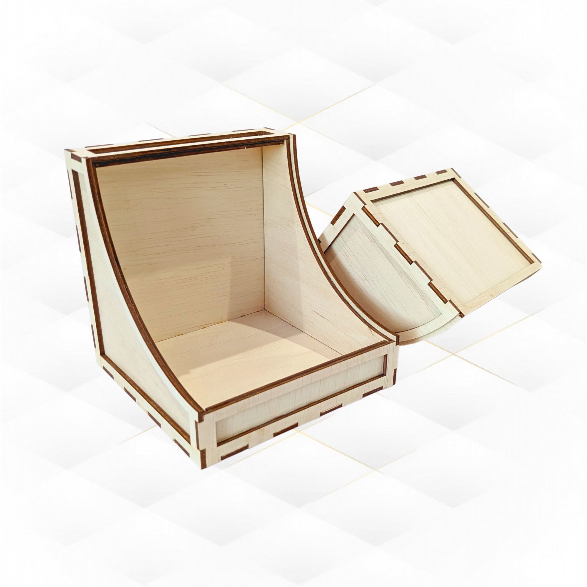 Gift jewelry box holder design laser cutting 3D print model_4