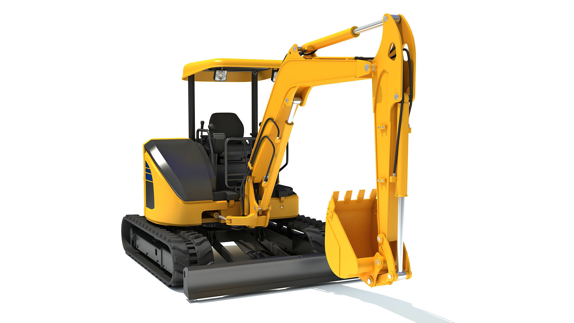 Mini Small Tracked Excavator 3D model_9
